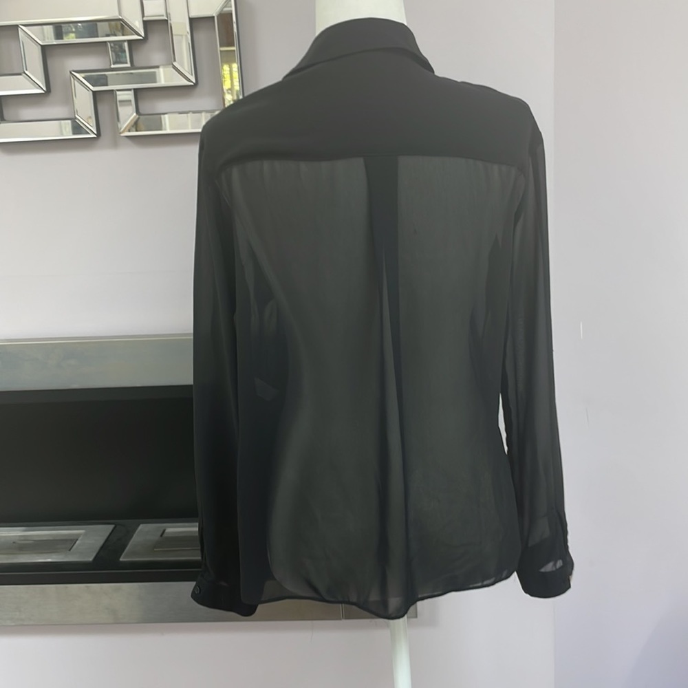 ♡Top shop button down see-through size 6 - Picture 4 of 5